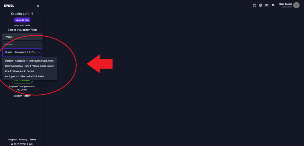 Selecting The Audio Input - SYQEL Support